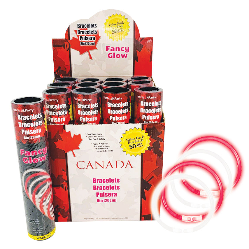 (Temp. Out of Stock)CANADA GLOW BRACELETS 8in 50pcs