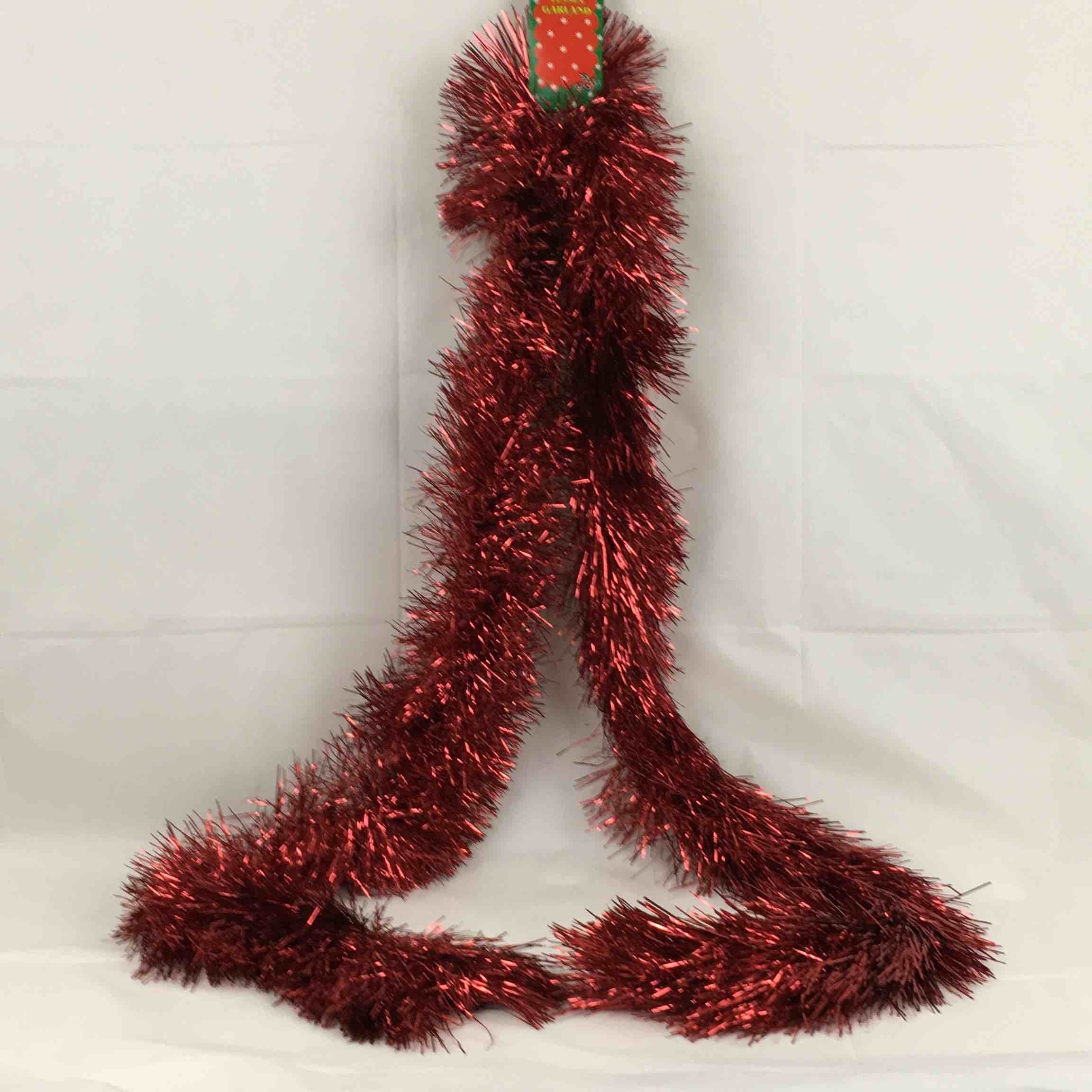 CMAS FOIL DECOR Tinsel Garland 8ply Red