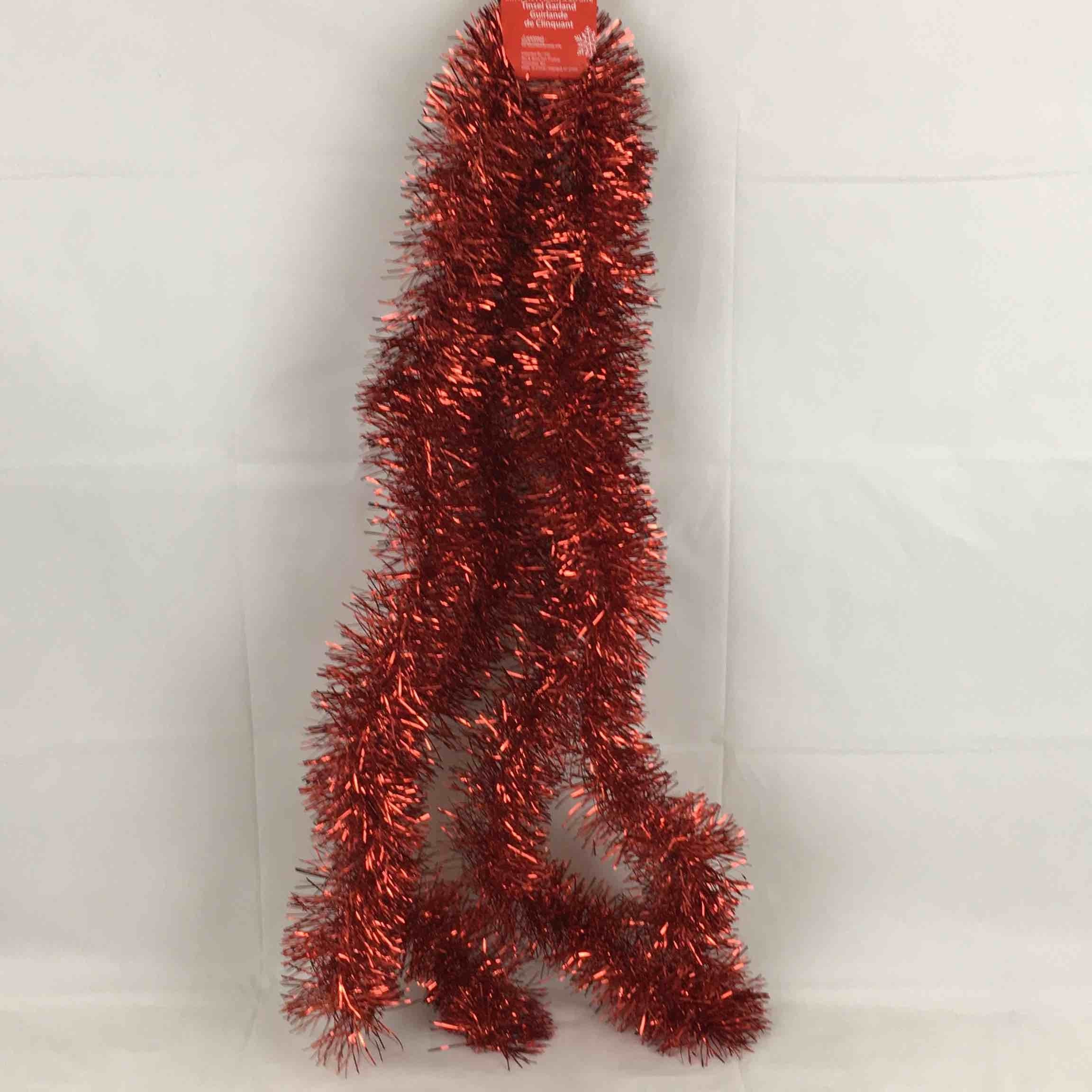 CMAS FOIL DECOR Tinsel Garland 4ply Red