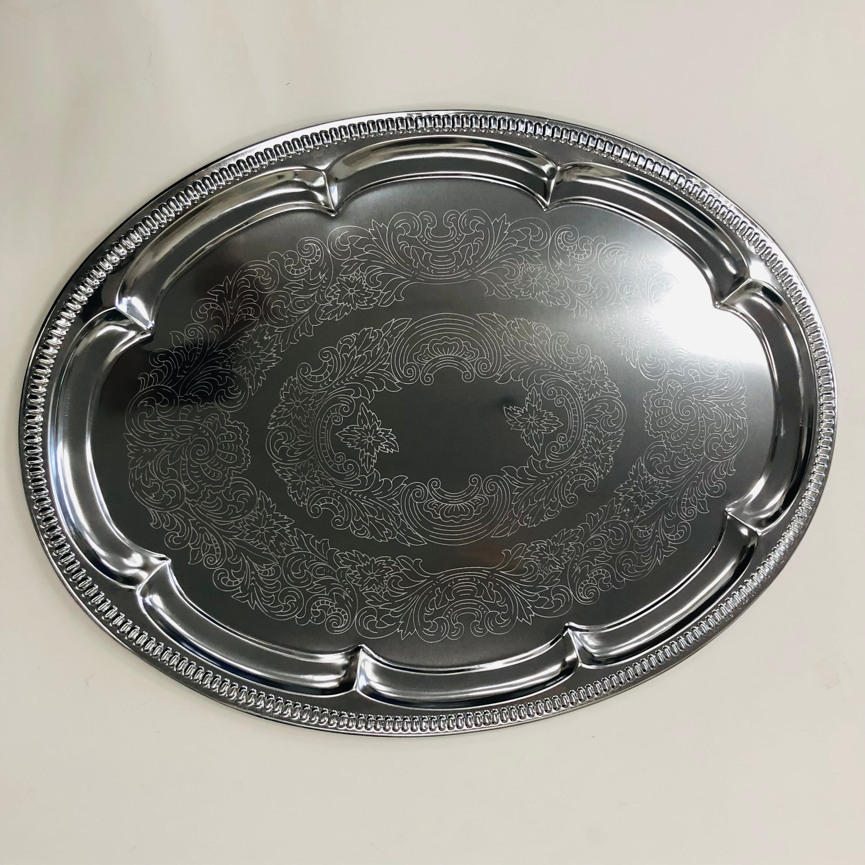 CATERING TIN CHROME PLATE  LARGE OVAL