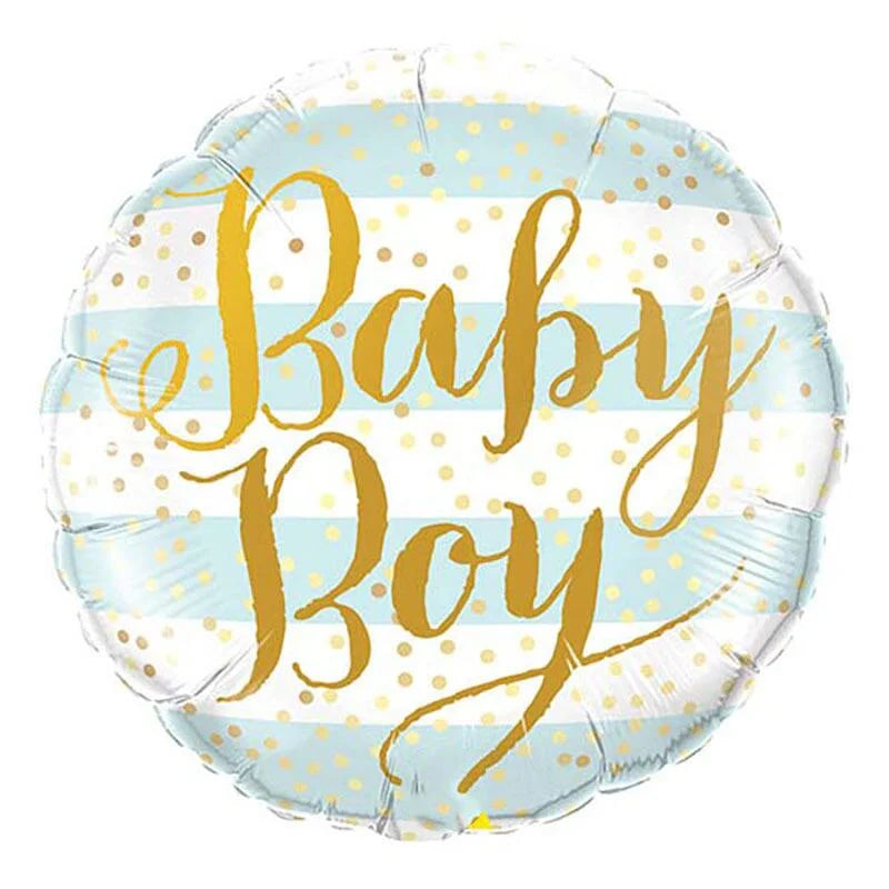 BALLOON FOIL ROUND 18" Baby Stripes Boy