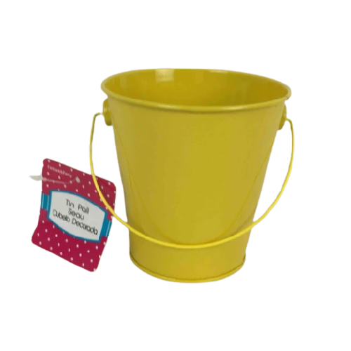 CANDY TIN PAIL YELLOW 4"H