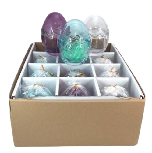 EASTER DECOR GLASS EGG CONTAINER