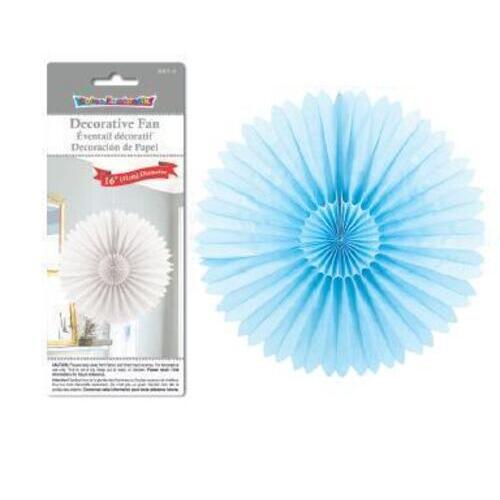 DÉCOR TISSUE FAN 1pc BABY BLUE