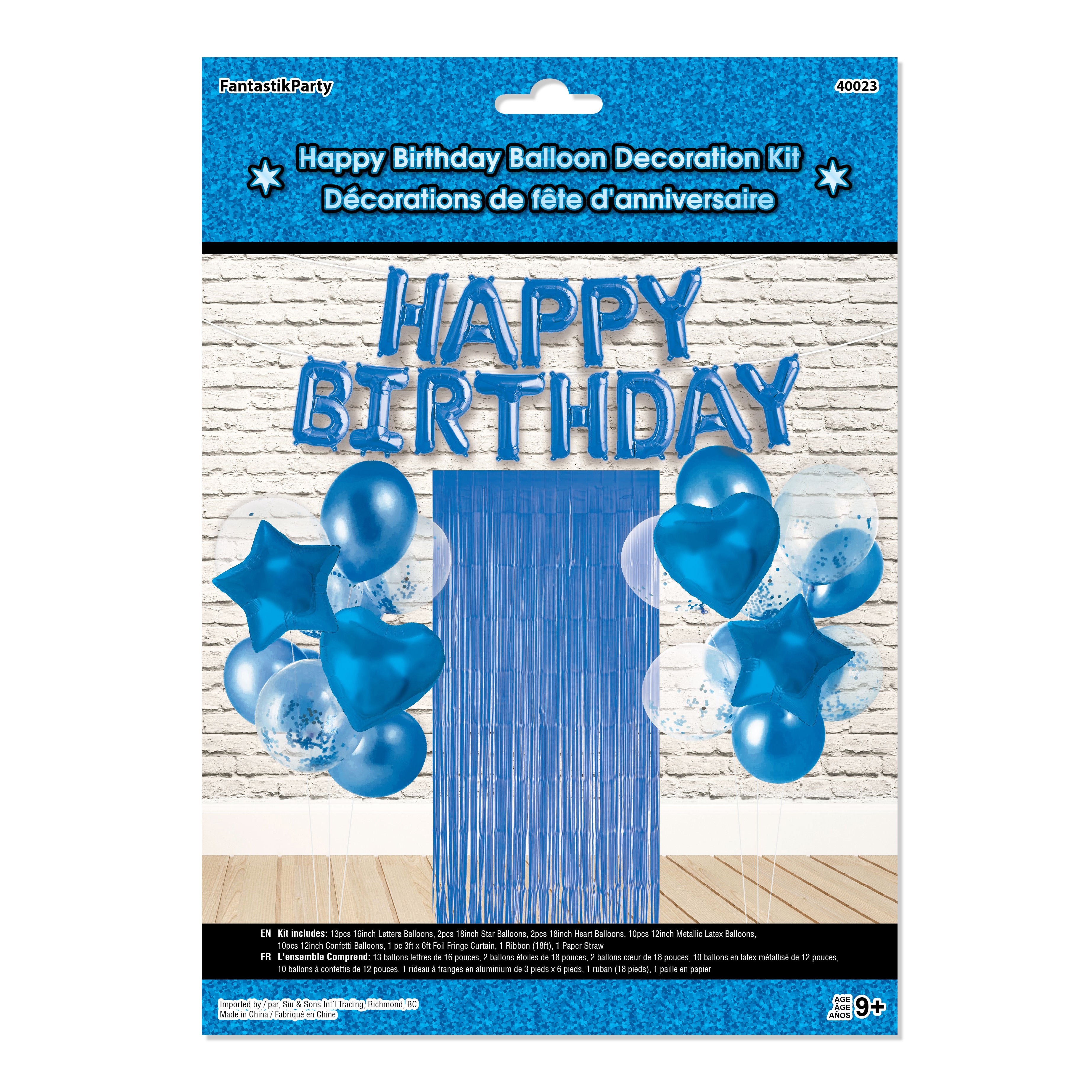 BIRTHDAY BALLOON DECORATION KIT BLUE