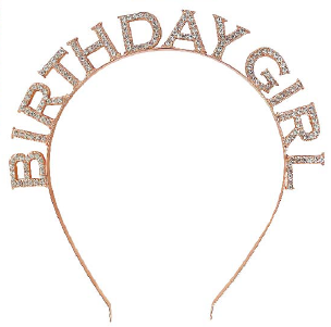 PRINCESS GLITTER BIRTHDAY GIRL TIARA ROSE GOLD