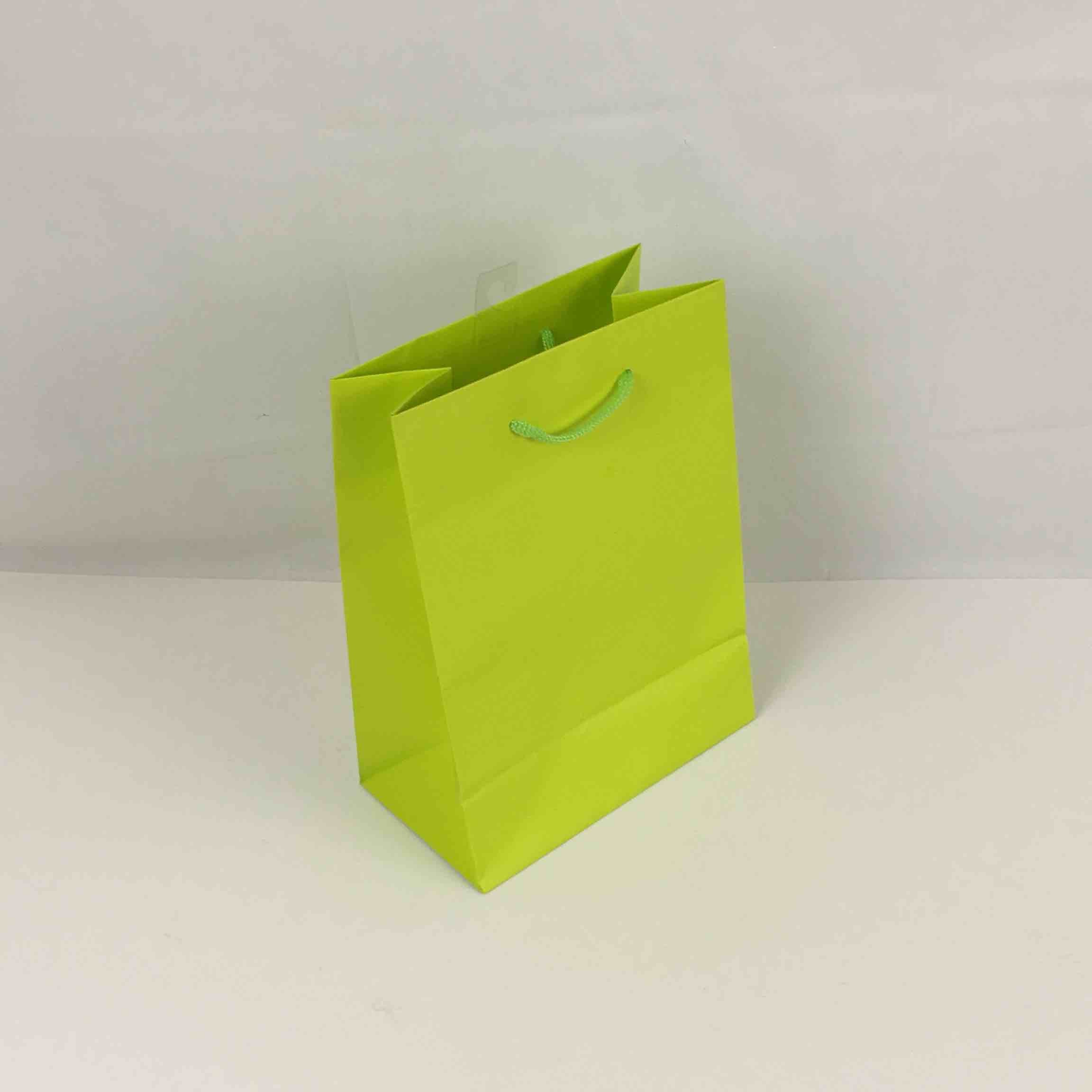 GIFT BAG SOLID COLOR MEDIUM APPLE GREEN