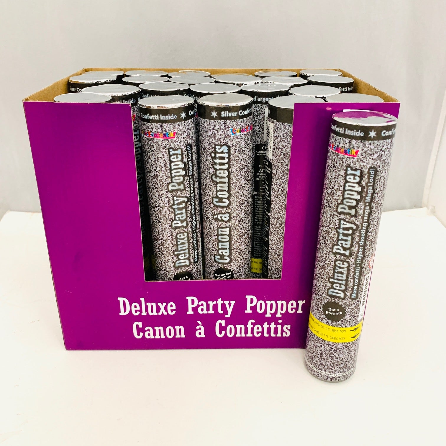 PARTY POPPER (OUTDOOR) SILVER CONFETTI