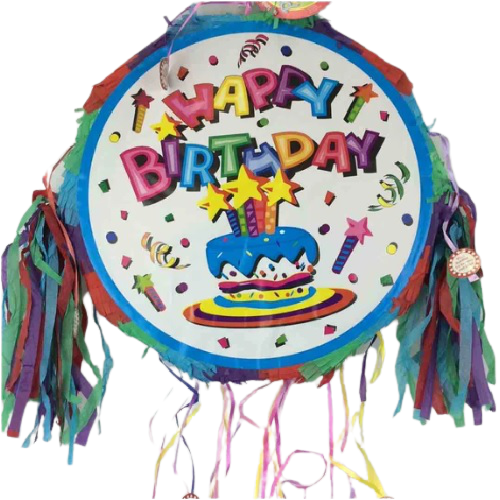 PIÑATA HAPPY BDAY SPARKLE (FOLDABLE PULL ROPE)