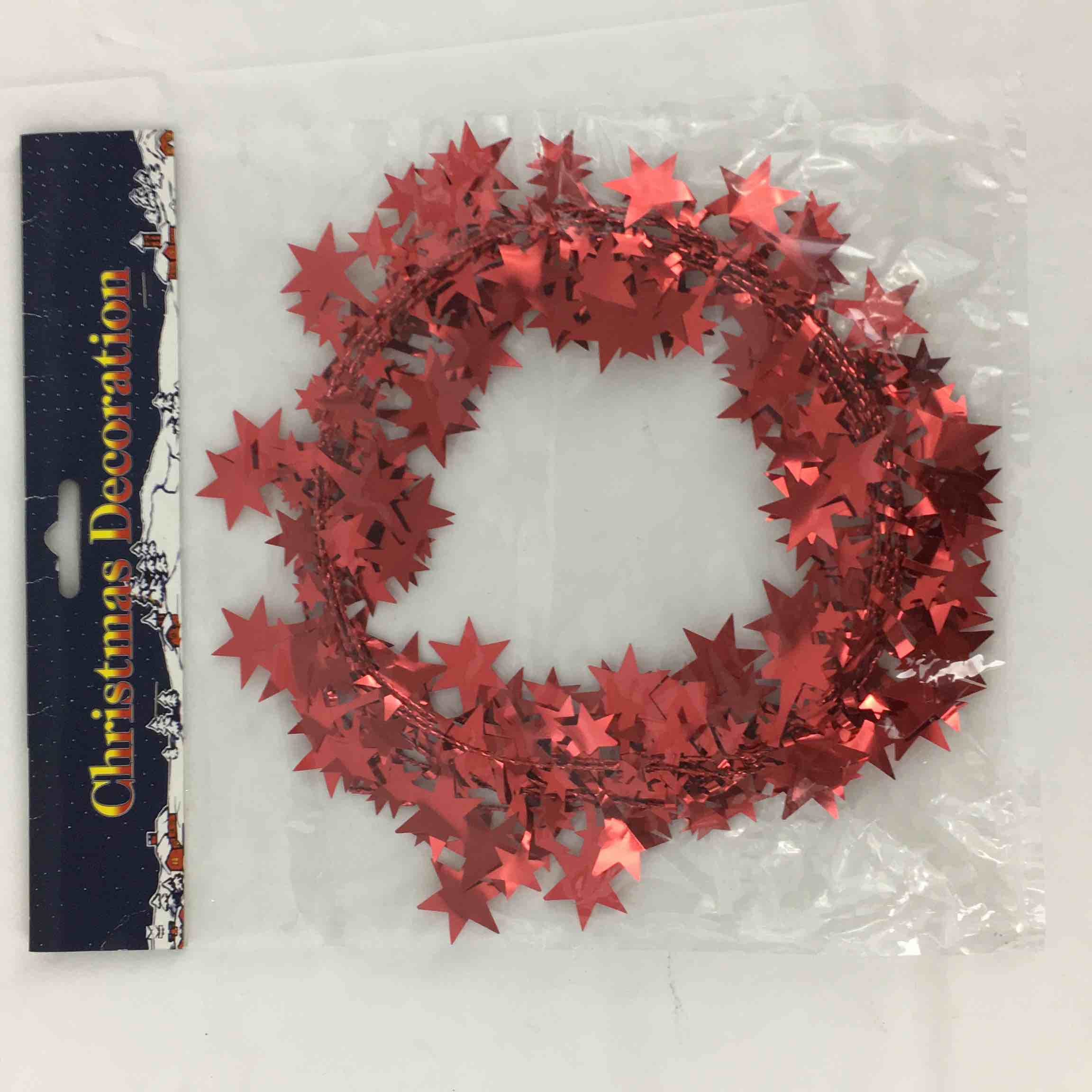 CMAS FOIL DECOR Star Wire Garland 9Ft Red