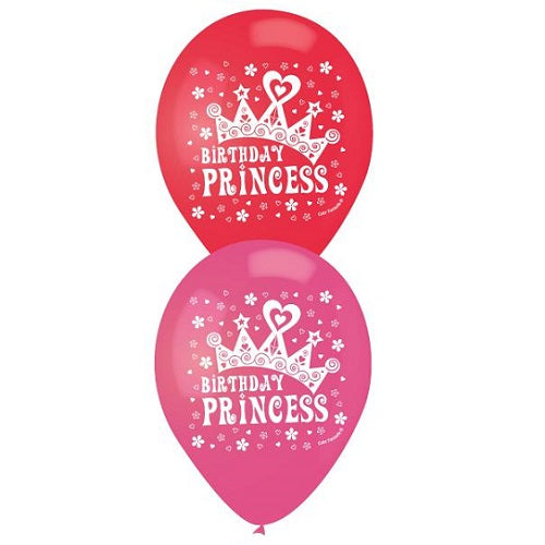 BALLOON LATEX PRINTED 12in 10pcs Birthday Princess
