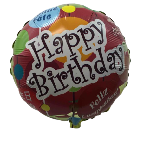 BALLOON FOIL ROUND 18" (Air-filled) Birthday Multi-National