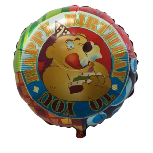 BALLOON FOIL ROUND 18" (Air-filled) Birthday Bear