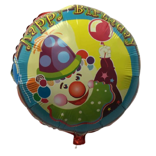 BALLOON FOIL ROUND 18" (Air-filled) Birthday Clown