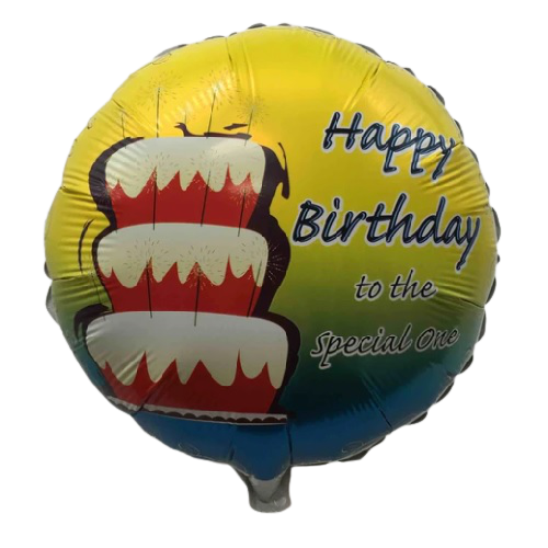 BALLOON FOIL ROUND 18" (Air-filled) Birthday Cake