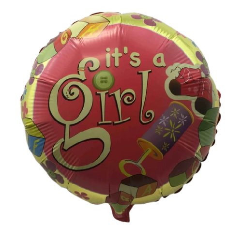 BALLOON FOIL ROUND 18" (Air-filled) It's a Girl