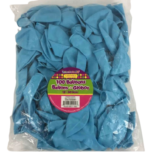 BALLOON LATEX BULK 12in 100pcs Baby Blue