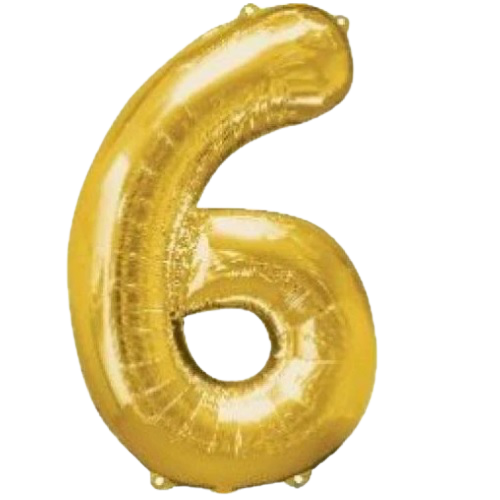 BALLOON FOIL NUMBER 34in Gold 6