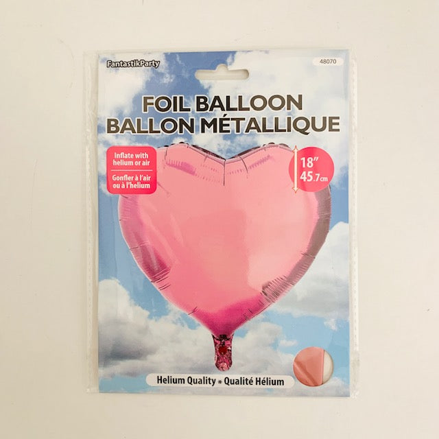 BALLOON FOIL SHAPED HEART 18in PINK