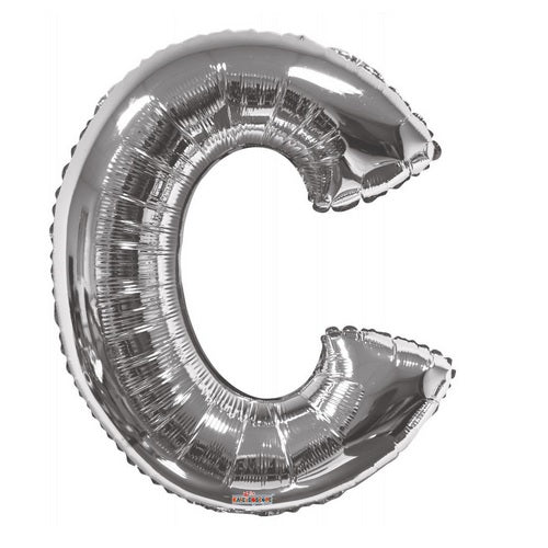 BALLOON FOIL LETTER 34in Silver C