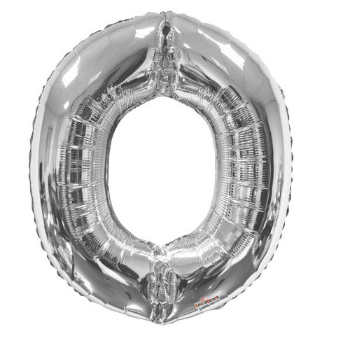 BALLOON FOIL LETTER 34in Silver O