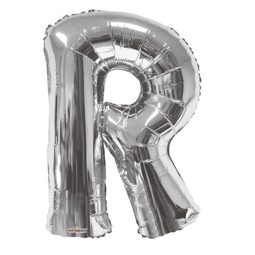 BALLOON FOIL LETTER 34in Silver R