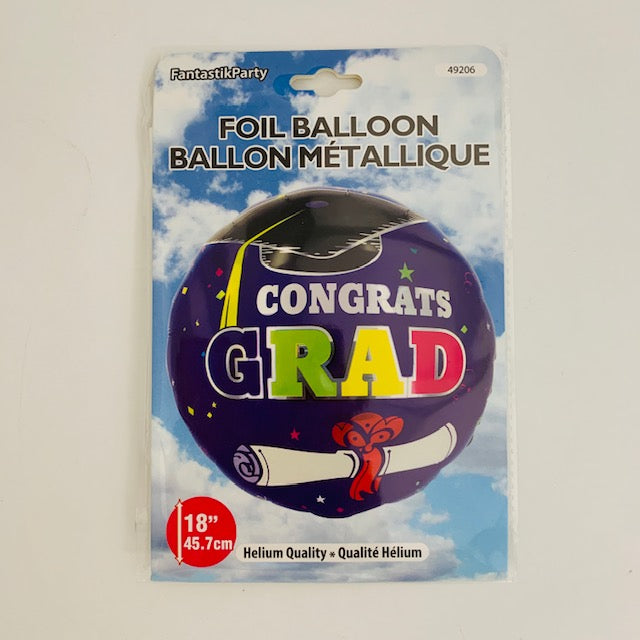 Balloon Foil Round 18" Grad Congrats