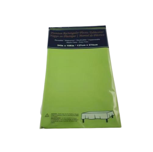 PLASTIC TABLE COVER 54in x 108in APPLE GREEN
