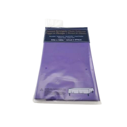 PLASTIC TABLE COVER 54in x 108in PURPLE
