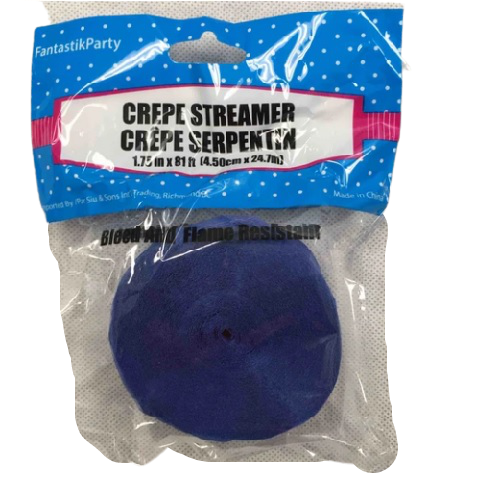 CREPE STREAMER ROYAL BLUE 81ft