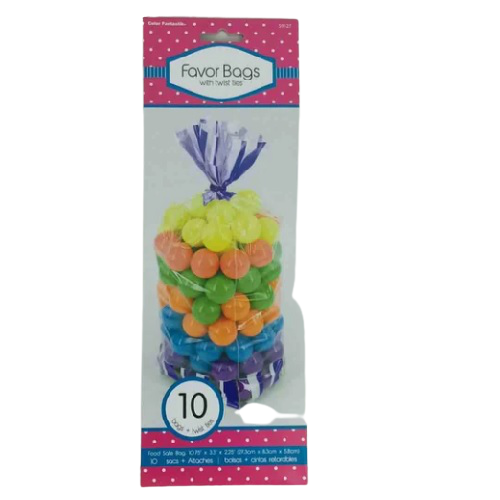 CANDY CELLO BAG w/ Color Ties Purple 10pcs