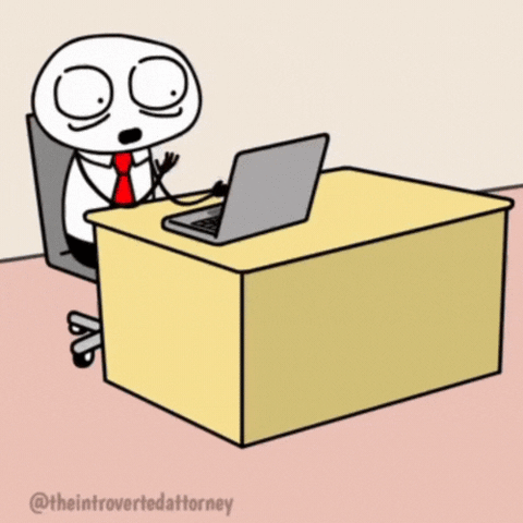 Introverted Attorney yawning loop gif