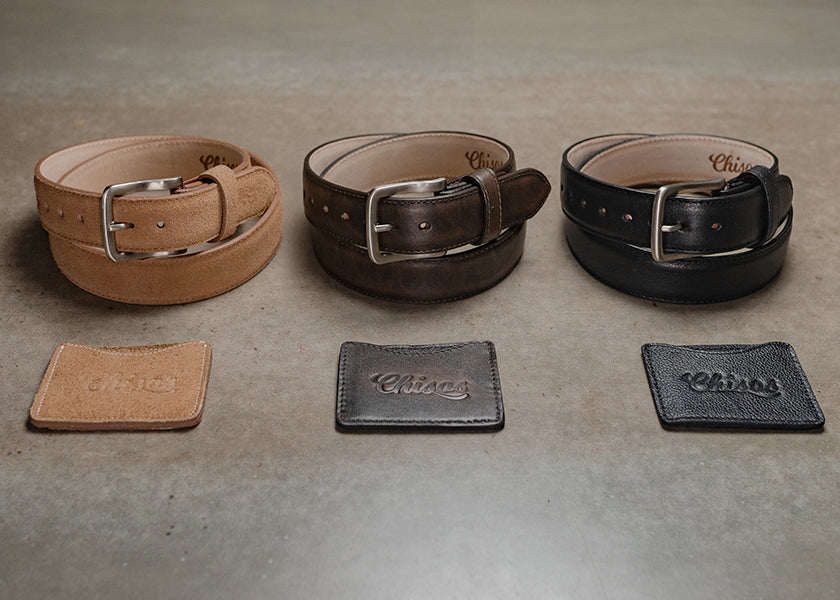 Chisos leather belt and minimal wallet