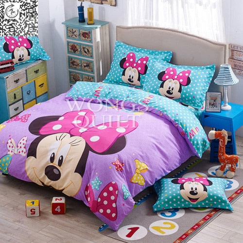 Kids Mickey Minnie Mouse Present Bedclothes 3d Bedding Sets For