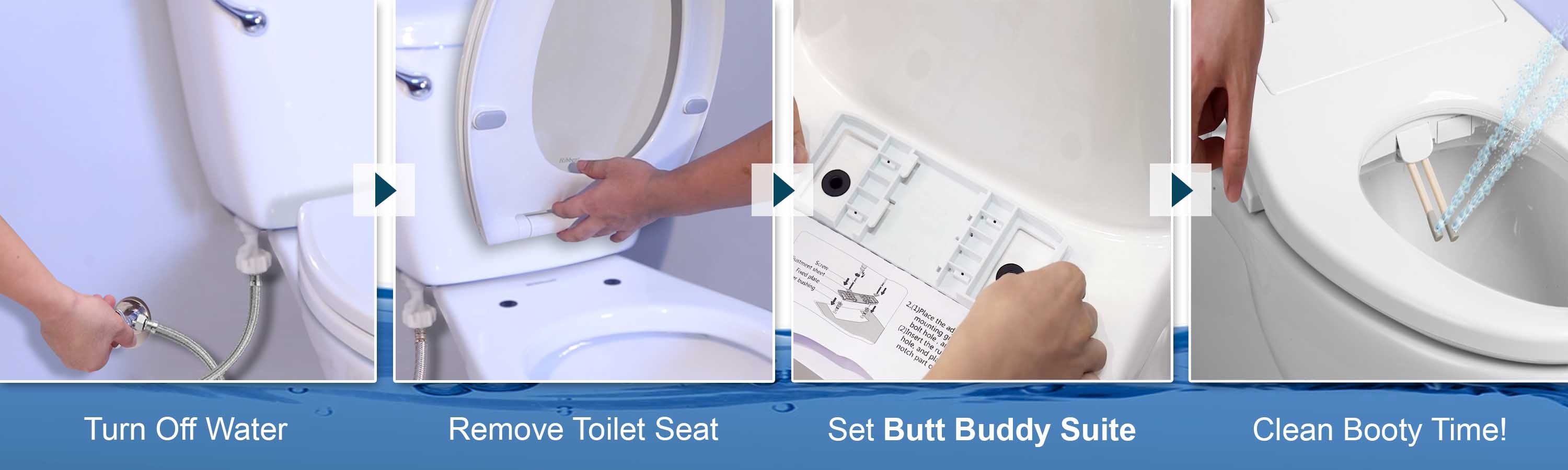 BUTT BUDDY Suite - Smart Bidet Toilet Seat Attachment & Fresh Water Sprayer  (Cool & Warm Temperature Control | Dual-Nozzle Cleaning, Adjustable