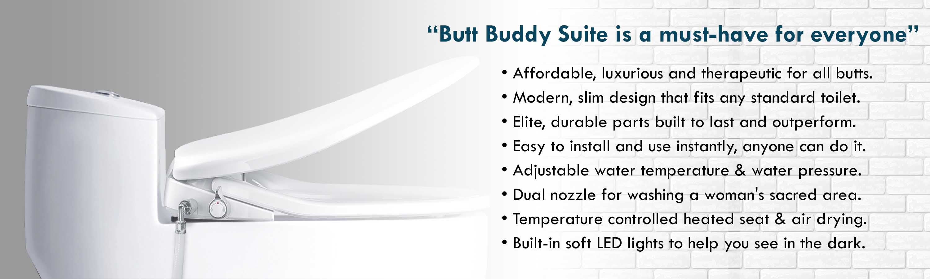 In My Bathroom (IMB) | Butt Buddy - Bidet Toilet Attachment - Fresh Water Sprayer - Features - Must Have For Everyone - Man On Toilet - BBB