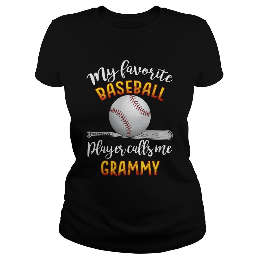 My Favorite Baseball Player Calls Me Grammy Mothers Day Tshirt Gift For Family