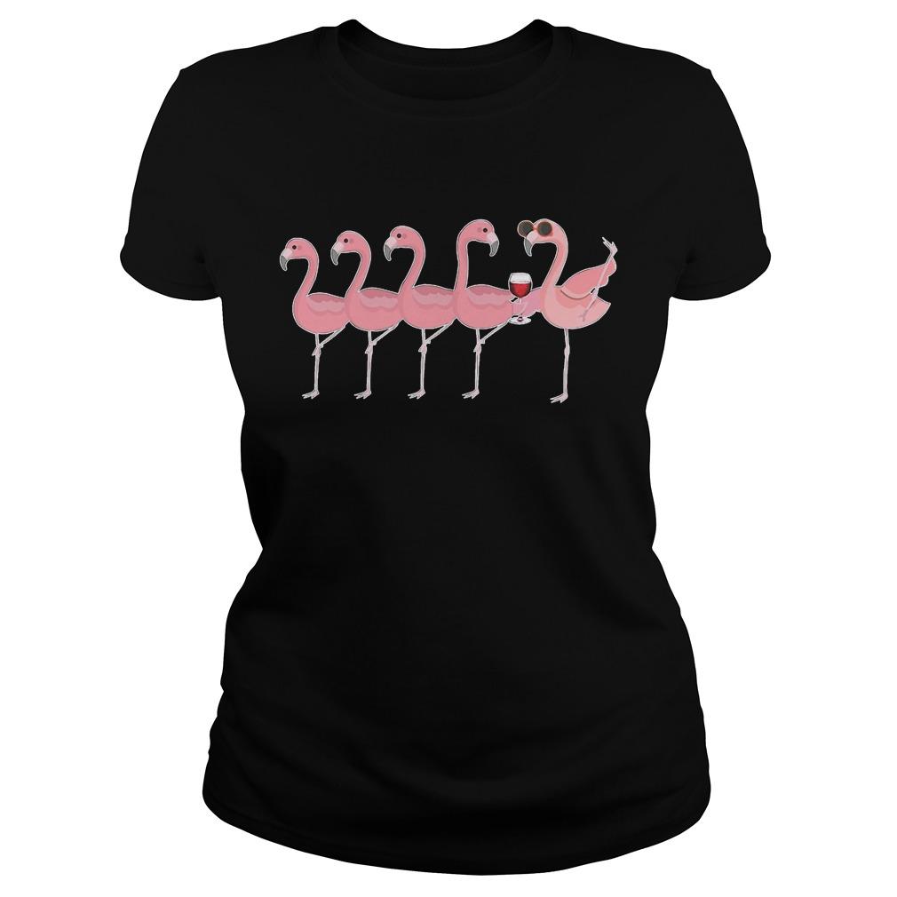 Flamingo Love Wine T Shirt