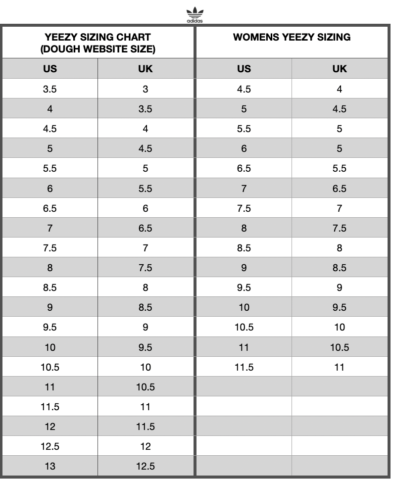 Yeezy Sizing Guide