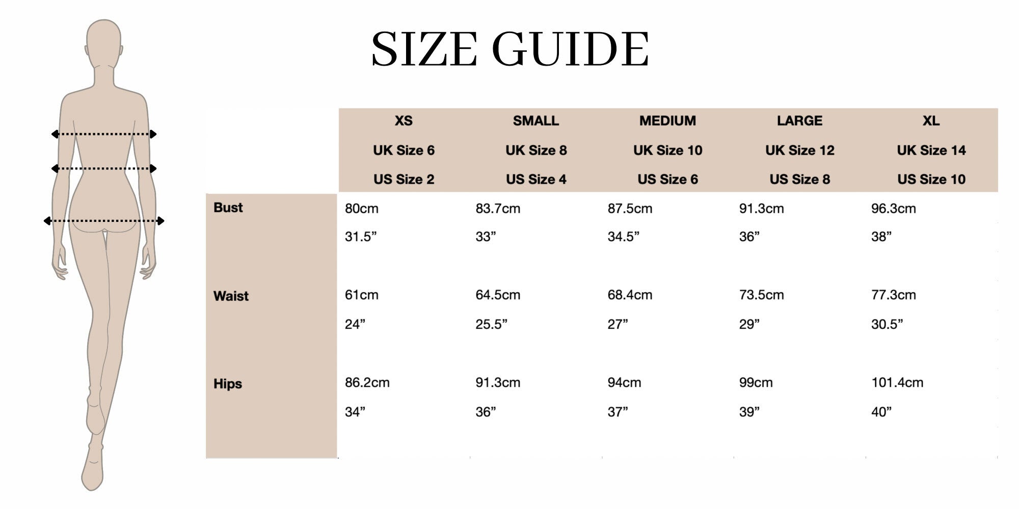 Size Guide – The Dolls House Fashion