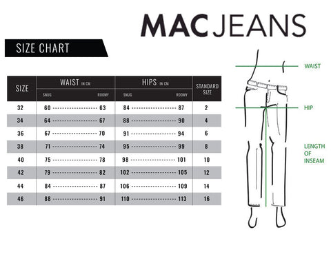 MAC Jeans Size Chart – Posh Boutique