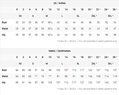 David Cline Size Chart – Posh Boutique