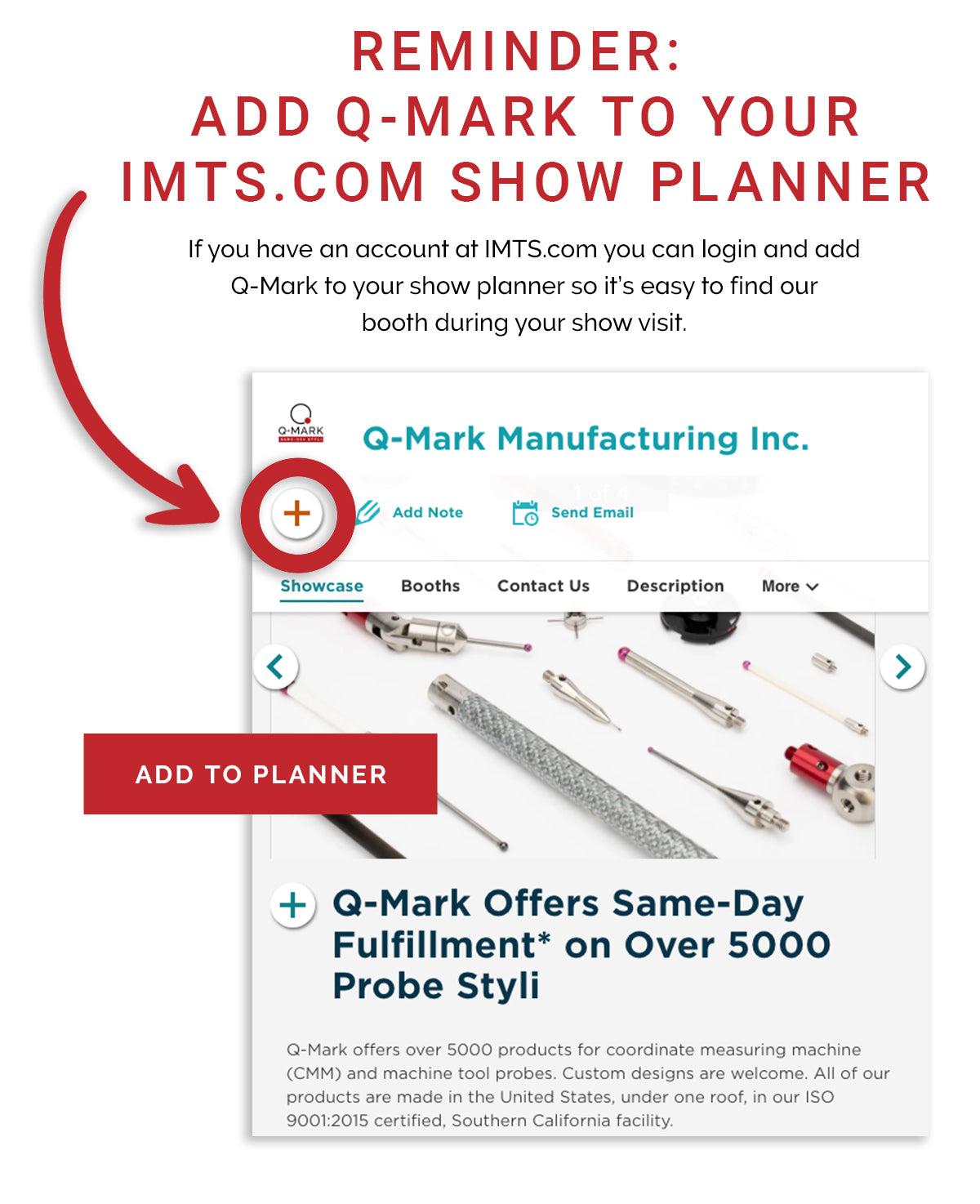 Add Q-Mark to your IMTS planner