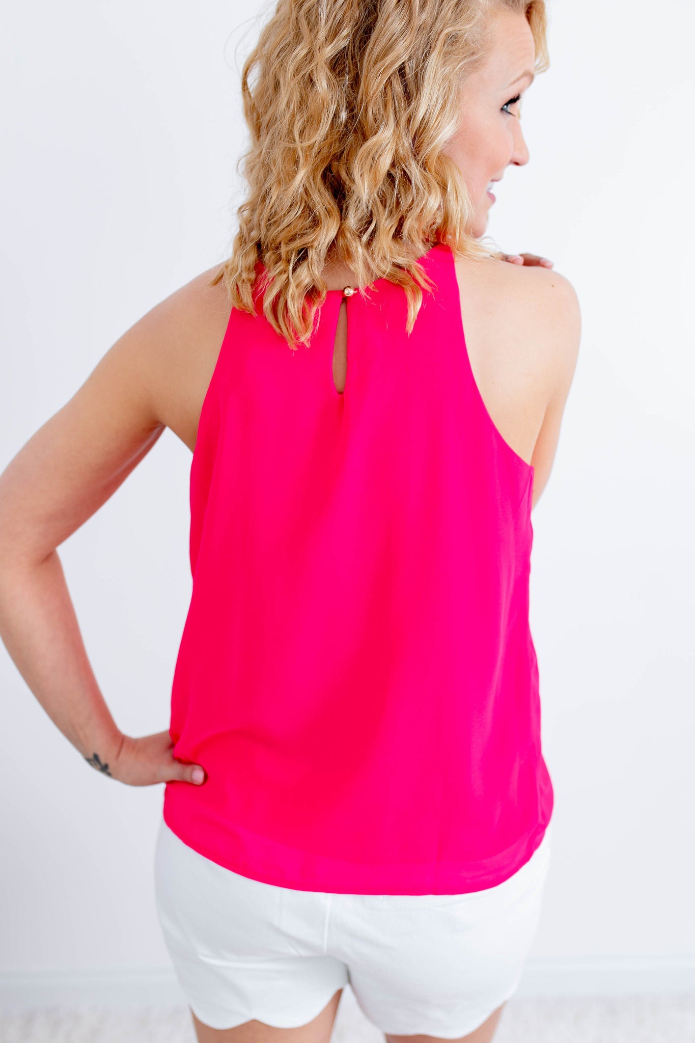 hot pink halter top