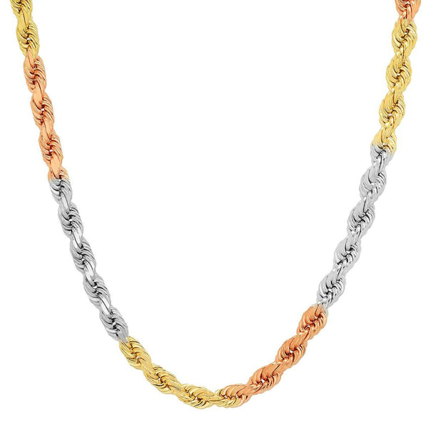 2 toned diamond cut rope chain