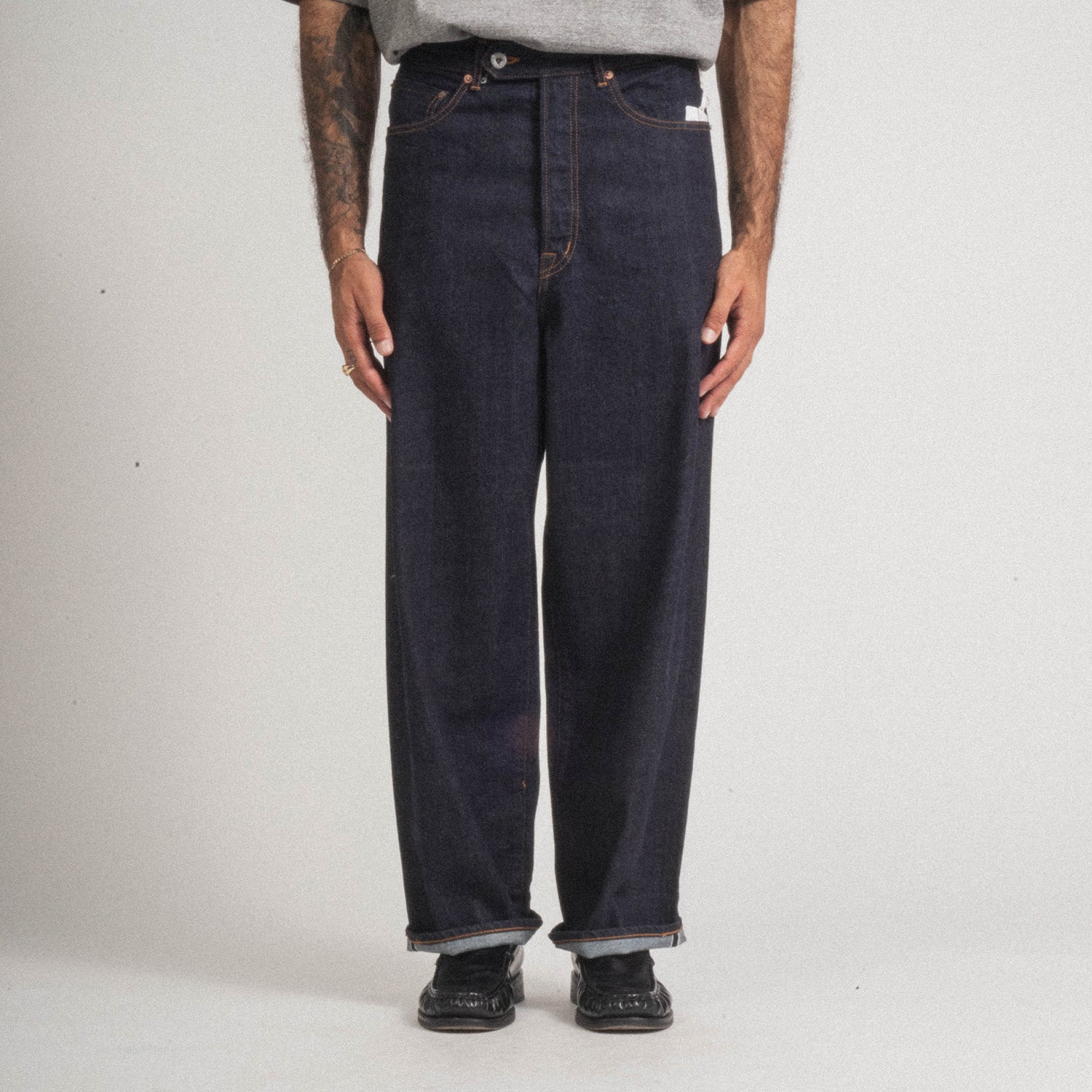 77CIRCA] WOMEN TURNED OVER SWITCHING DENIM PANTS _ BLUE