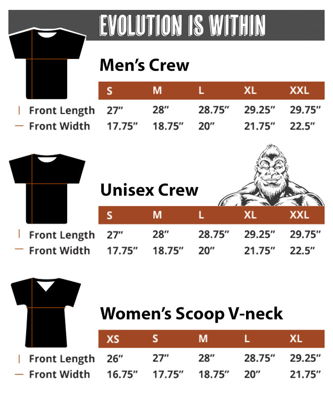 Zensquatch Outdoor Yoga Clothing Size Chart