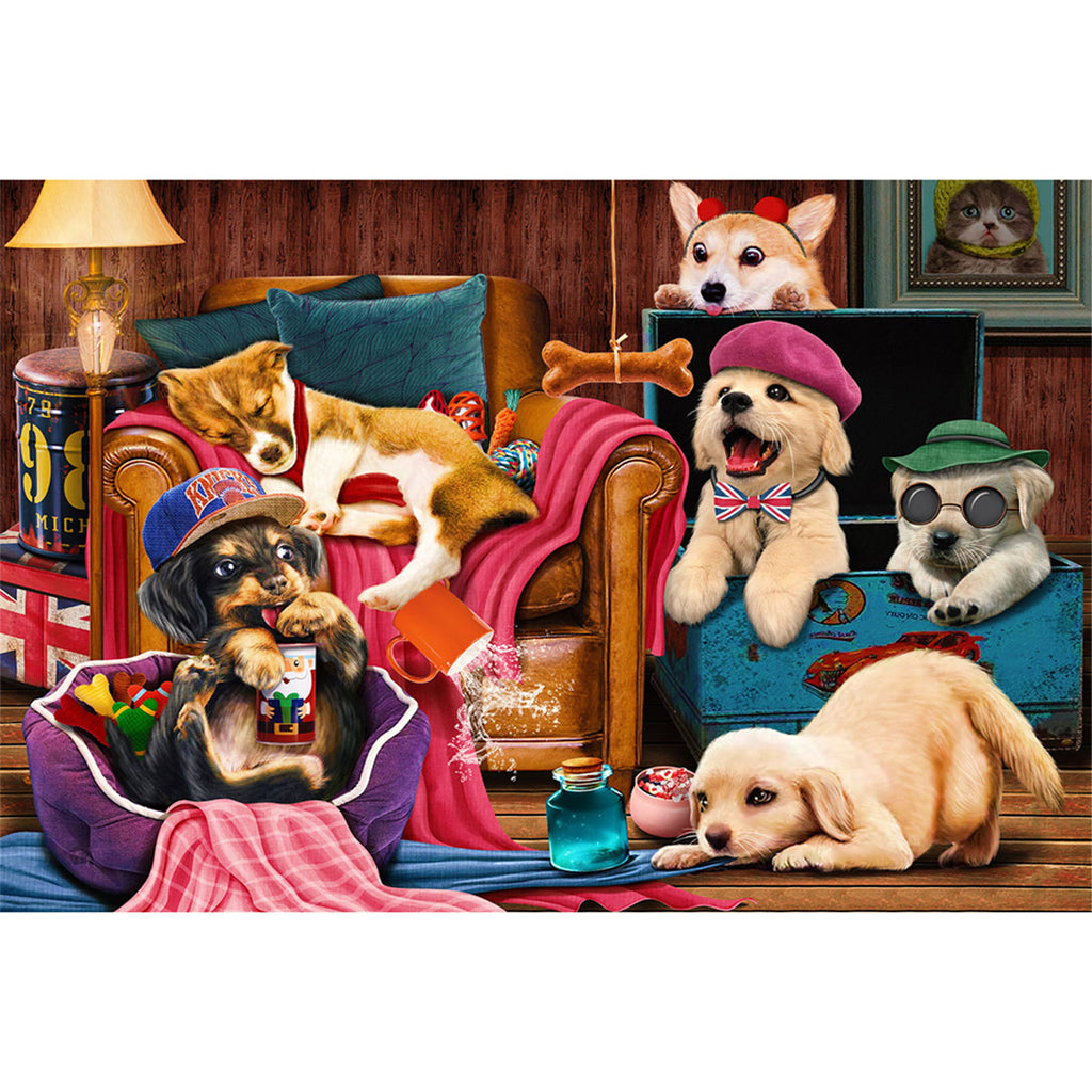 1000 Pieces Wooden Jigsaw Puzzles Funny Dogs Puzzles For Adults Every Piece  Is Unique Dog Reading The Newspaper On Toilet Family Puzzle Game Gift Toys  - Toys & Games - Temu