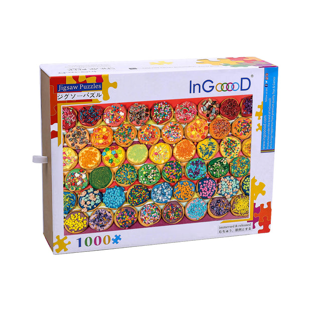 1000 Piece Colorful Wooden Blocks Jigsaw Puzzle (Puzzle Saver Kit Included)  - Encased
