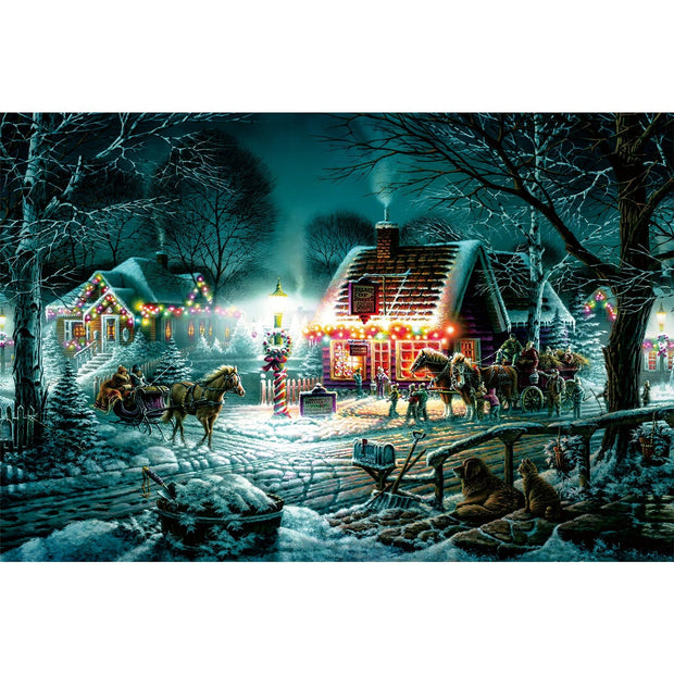 Ingooood Wooden Jigsaw Puzzle 1000 Pieces for Adult-Christmas decorati